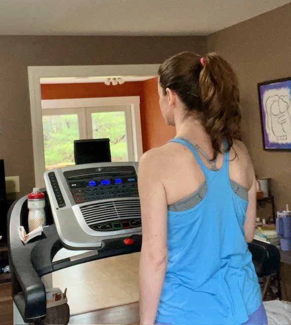 Me running on a treadmill.